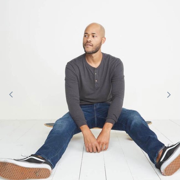 Marine Layer Double Knit Henley-Faded Black - Picture 5 of 8